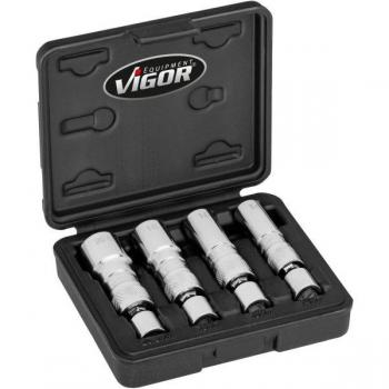 Kit de clés à douilles pour bougies VIGOR V7002/4 – 14 mm, 16 mm, 18 mm, 20,8 mm