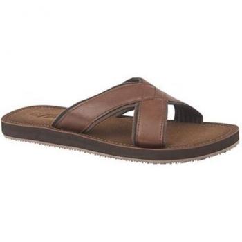 PDQ Men's Lightweight Brown Crossover Mule Sandals