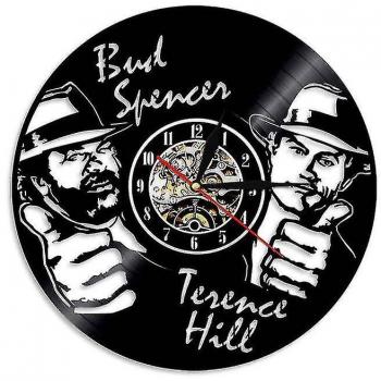 Horloge Murale en Vinyle Rétro Bud Spencer Terence Hill