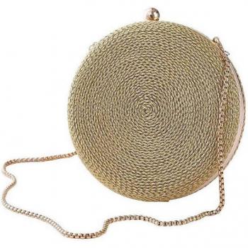 Bolsa Femenina Dorada Brillante