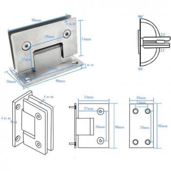 8-12mm Frameless Glass Door Hinge