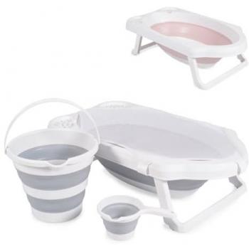 Cangaroo Badewanne Hawaii 4-teilig faltbar mit Ablagefächern und Wasserablauf grau