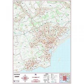 Detailed Postcode Zones for Cardiff in Color