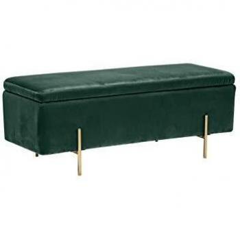 Gray Mustard Pink Teal Velvet Storage Ottoman Bench