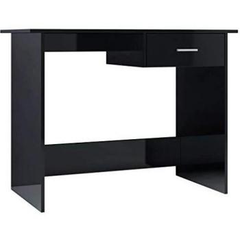 Scrivania nera lucida 100 x 50 x 76 cm in PCD vidaXL
