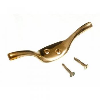 Cleat Hook Curtain Tie Back Solid Brass 75MM with Screws (Pack of 20)