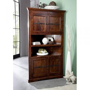Eckschrank Akazie Massivholz, Drehtüren, 107 × 54 × 190 cm – Oxfordsche Lackierung