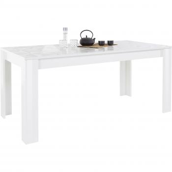 DIN‑Standard Tisch Prisma – 180 cm Breite, glänzende weiße Oberfläche