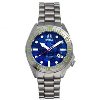 SHIELD Atlantis Automatic Silver Stainless Steel Bracelet Men's Watch with Date SLDSH108-5