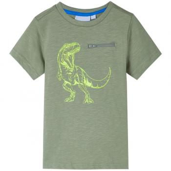 Camiseta Menina Manga Curta Caqui Claro 128