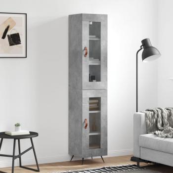 Armário Alto Moderno 34,5x34x180 cm VidaXL Cinza Cimento
