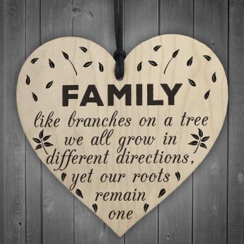 Red Ocean Love Gift: Family Roots Heart Hanging Plaque