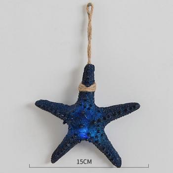 Blue Yellow White Rose Starfish Ornament