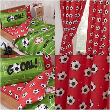 Literie Réversible Football pour lit 70x140 cm Vert