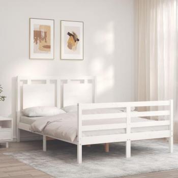 Prolenta Premium : Cadre de lit en bois massif blanc (sans matelas)