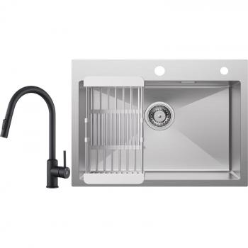 Lavello da Cucina CECIPA 60×45 cm con Cestello di Scarico e Miscelatore