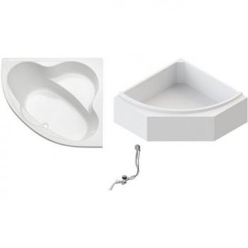 OTTOFOND Sanitäracryl Eck-Wanne Set – 140 cm Breite, 58 cm Höhe
