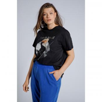 T-shirt oversize con mezze maniche, David Bowie, Donna, Nero, Taglia 44/46, Cotone, Studio Untold