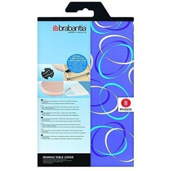 Set Copertura Brabantia Misura Ottimale con Panno da 4mm e Portasapone da 4mm, 124x38 cm, Modello Cerchi in Movimento