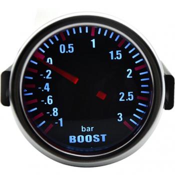 DepoTuning 3,0 Bar 2 52MM Turbo Schub Anzeige Auto Weiß/Blau LED Universal