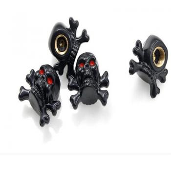 4Pcs Skull Design Tire Caps for Cars and Bikes