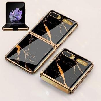 Baifu Ultra Thin Schutzcover für Samsung Galaxy Z Flip – PC+9H Glas, Limited Edition, Anti-Fall, Schwarz & Gold