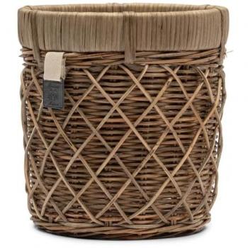 Riviera Maison Blumentopf Diamond Weave Rustic Rattan 22cm