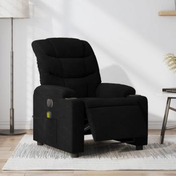 Fauteuil de massage inclinable électrique noir en tissu vidaXL