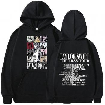 Sweat-shirt à capuche noir Taylor Swift The Eras Tour
