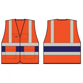 Beeswift High Visibility Executive Vest Orange/Navy Blue XL BSW31579