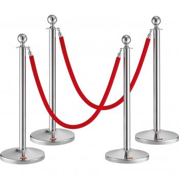 Poste de Separación VEVOR 99 cm + Cuerda Roja