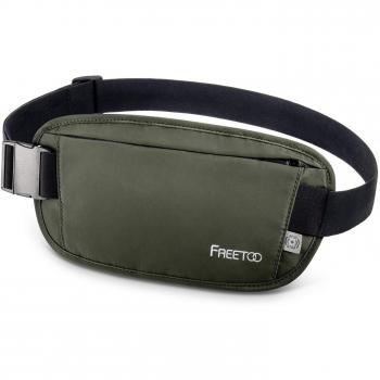 Sportreisetaschine FREETOO – Schwarze Bauchtasche mit RFID‑Schutz