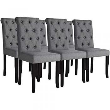 Dark Grey Fabric Dining Chairs