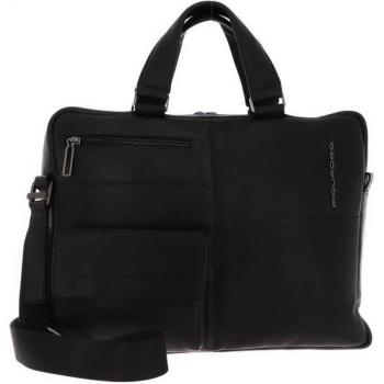 Sacoche d'ordinateur Ronnie en cuir noir