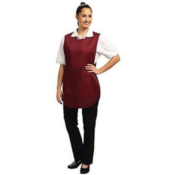 Small Burgundy Whitespace Chef Tabard – Pockets Included (B045)