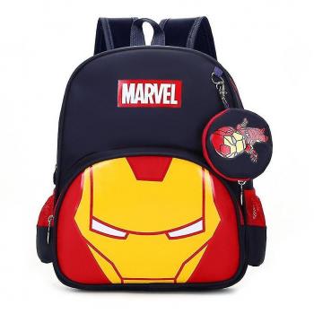 Tote école enfants animé Iron Man bleu