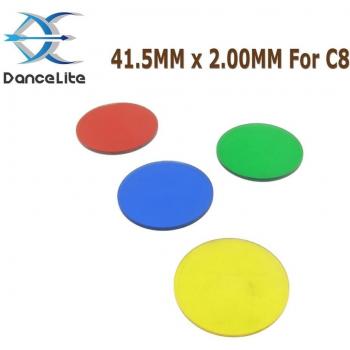 Kit de filtro de vidrio colorido para linterna LED C8, incluye rojo, verde, azul y amarillo, 4 piezas