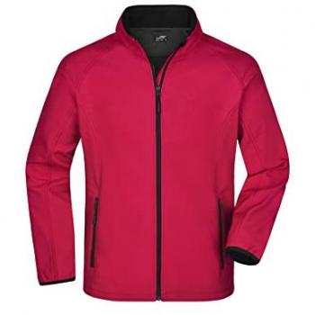 James & Nicholson Herren Softshelljacke JN1130, Rot/schwarz, Größe XL