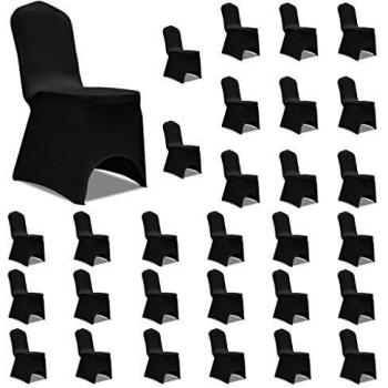 VidaXL Stretch Chair Cover Black 30 pcs
