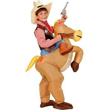 Déguisement gonflable de cowboy sur cheval pour enfant