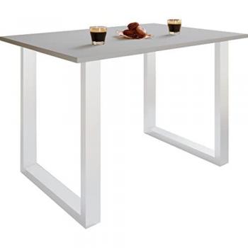 Tavolo da cucina Xona U VCM A – 76x140 cm, piedi in ferro, finitura bianca/argento