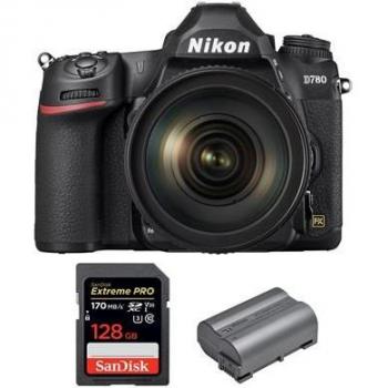 Kit Reflex Nikon D780 + objetivo 24‑120 mm f/4G ED VR + tarjeta Sandisk 128 GB Extreme Pro UHS‑II + baterías EN‑EL15B