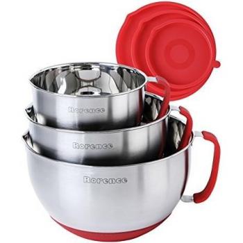 Stainless Steel Mixing Bowls with Handles and Lids