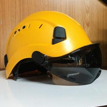 Climber’s Helmet with Built-in Goggles