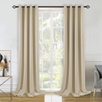 BGment Optik‑Blockade Gardinen – 2 Stück – Beige, 245 × 140 cm