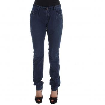 Jeans Blu Slim Fit Con Chiusura A Zip