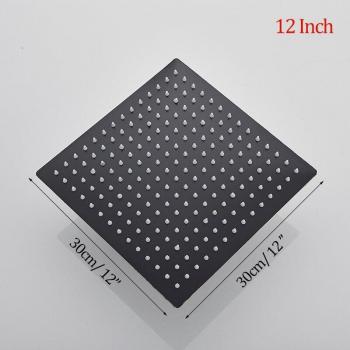 Senlesen Ultra-Thin Matte Black Ceiling Mounted Rain Shower Head 8 Inch