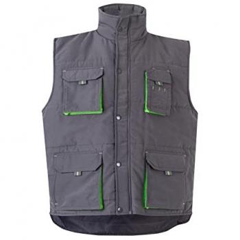 Chaleco Técnico de Trabajo Velilla en Tonos Gris y Verde Lima