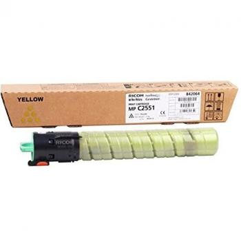 TONER ORIGINALE RICOH MPC2051 GIALLO 842062 PER RICOH AFICIO MP C2030,MP C2051,MP C2530, MP C2551 9.500 PAGINE