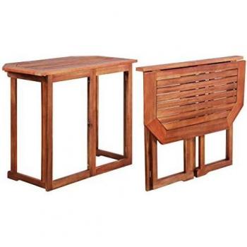 VidaXL Table de Balcon en Bois d'Acacia Massif pour Jardin, Terrasse et Patio